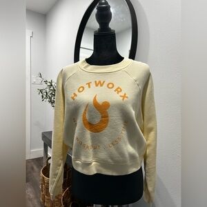 HOTWORX Women's Cream and Orange Sweater